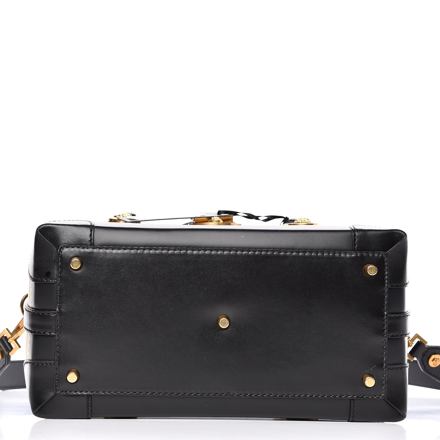 Versace Vitello 90's Vintage Logo Bag Black 14 of 15