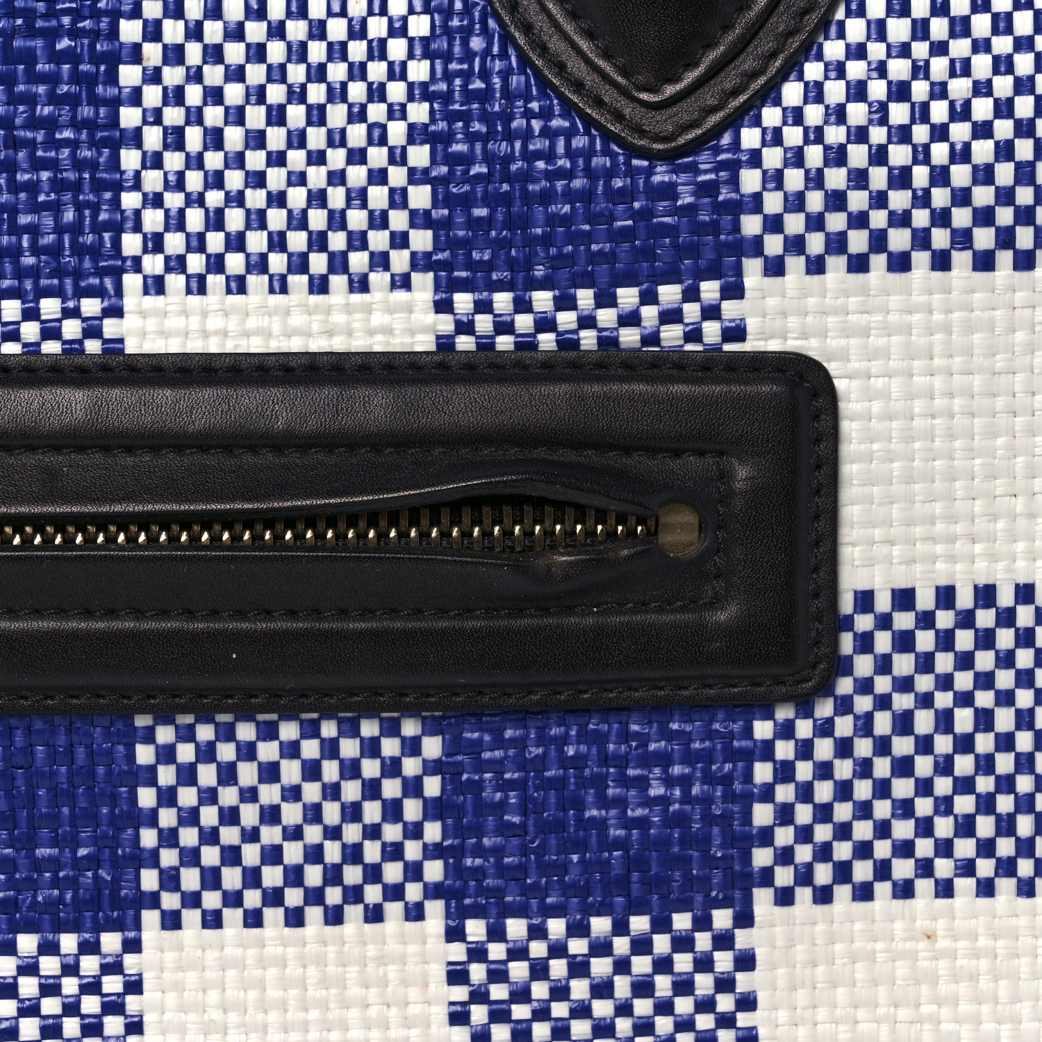 Celine Gingham Woven Medium Phantom Luggage Cobalt 16 of 17