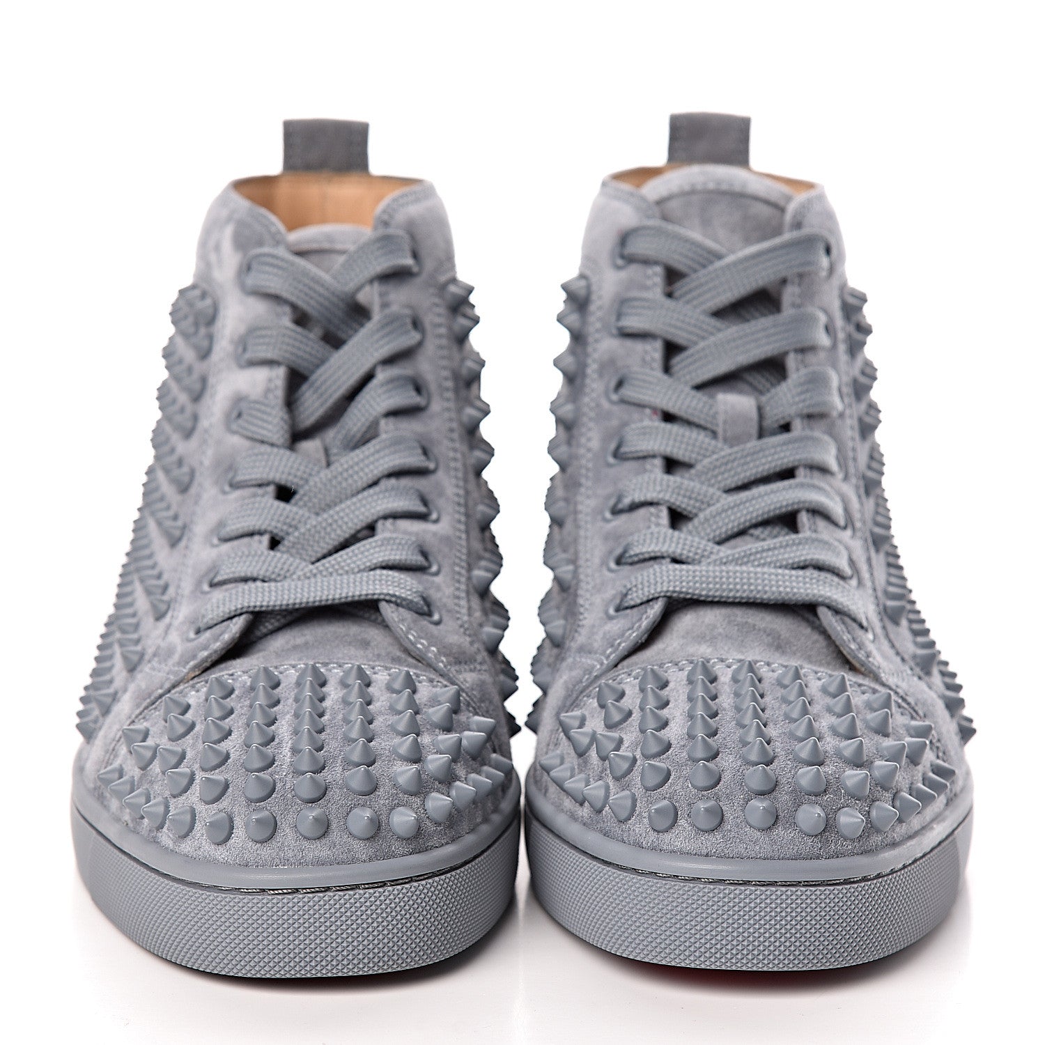 Christian Louboutin Veau Velours Mens Louis Spikes Flat Sneakers 39 Squale 2 of 9