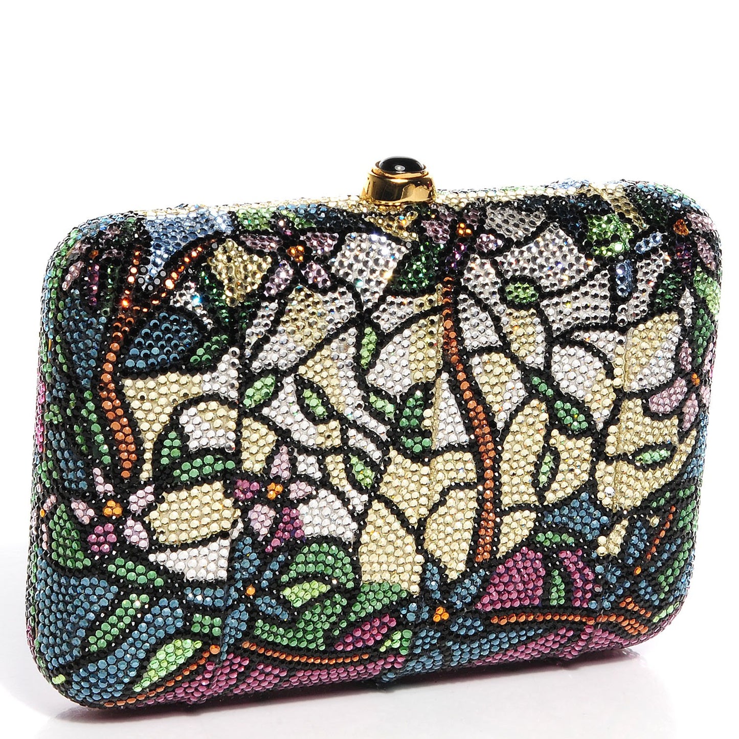Swarovski Crystal Floral Miniaudiere Clutch