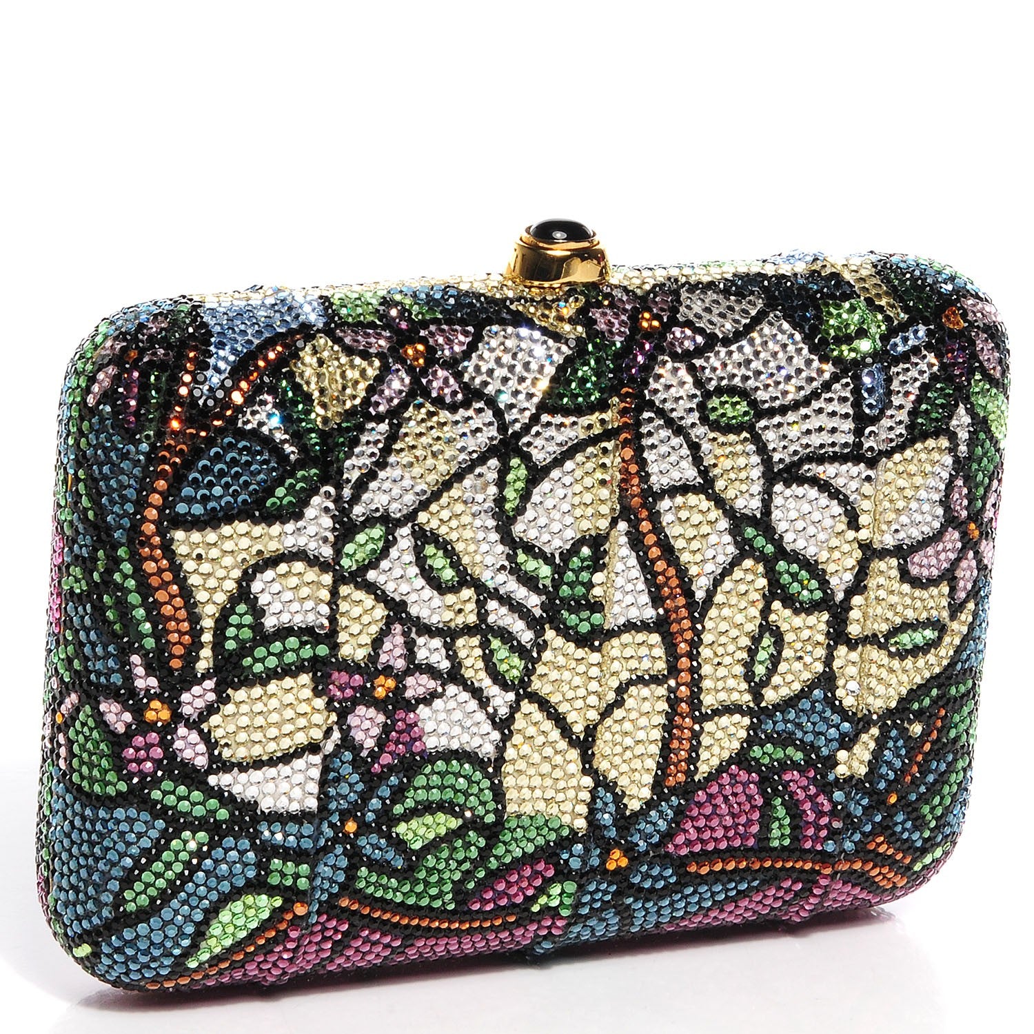 Judith Leiber Swarovski Crystal Floral Miniaudiere Clutch 3 of 8