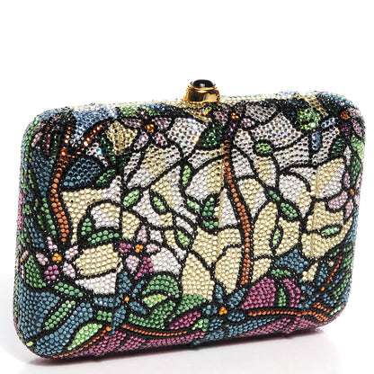 Judith Leiber Swarovski Crystal Floral Miniaudiere Clutch 3 of 8