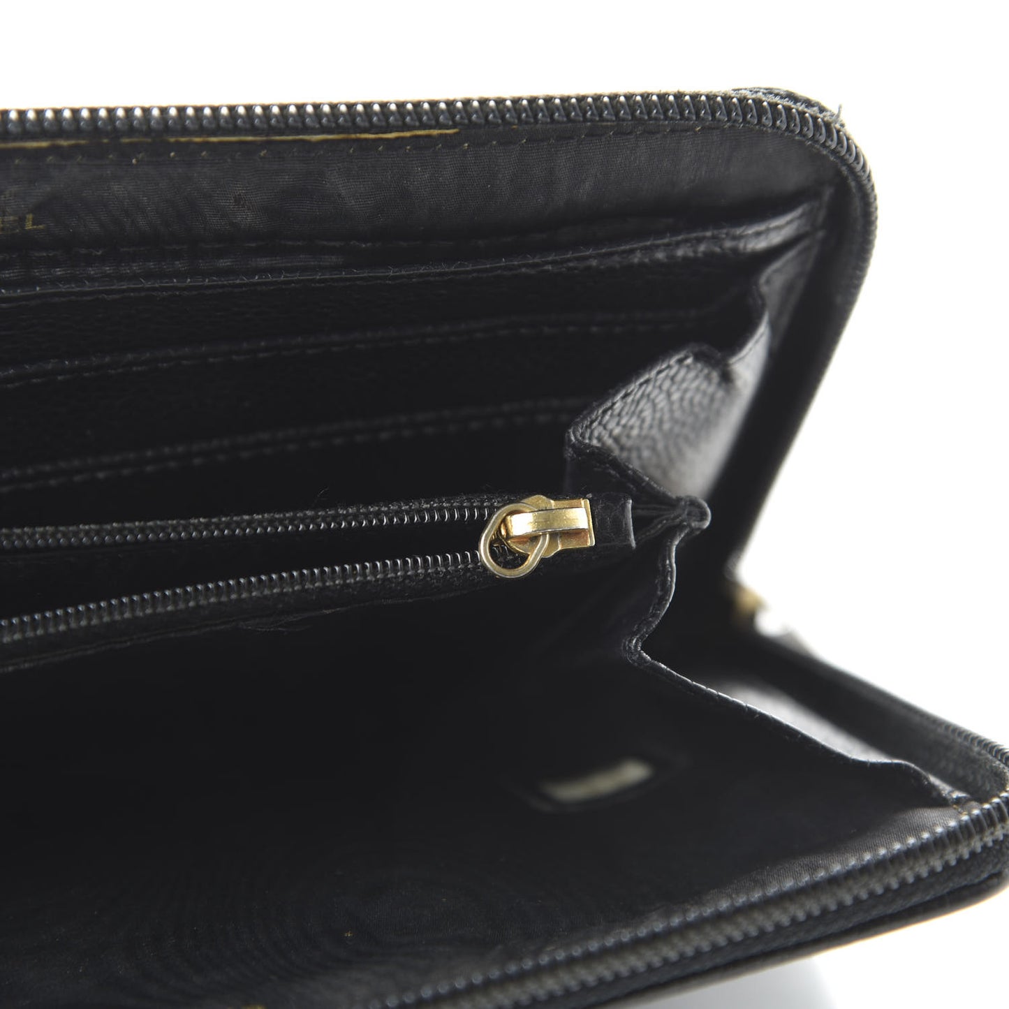 Caviar Large Timeless CC Zip Around Wallet Black