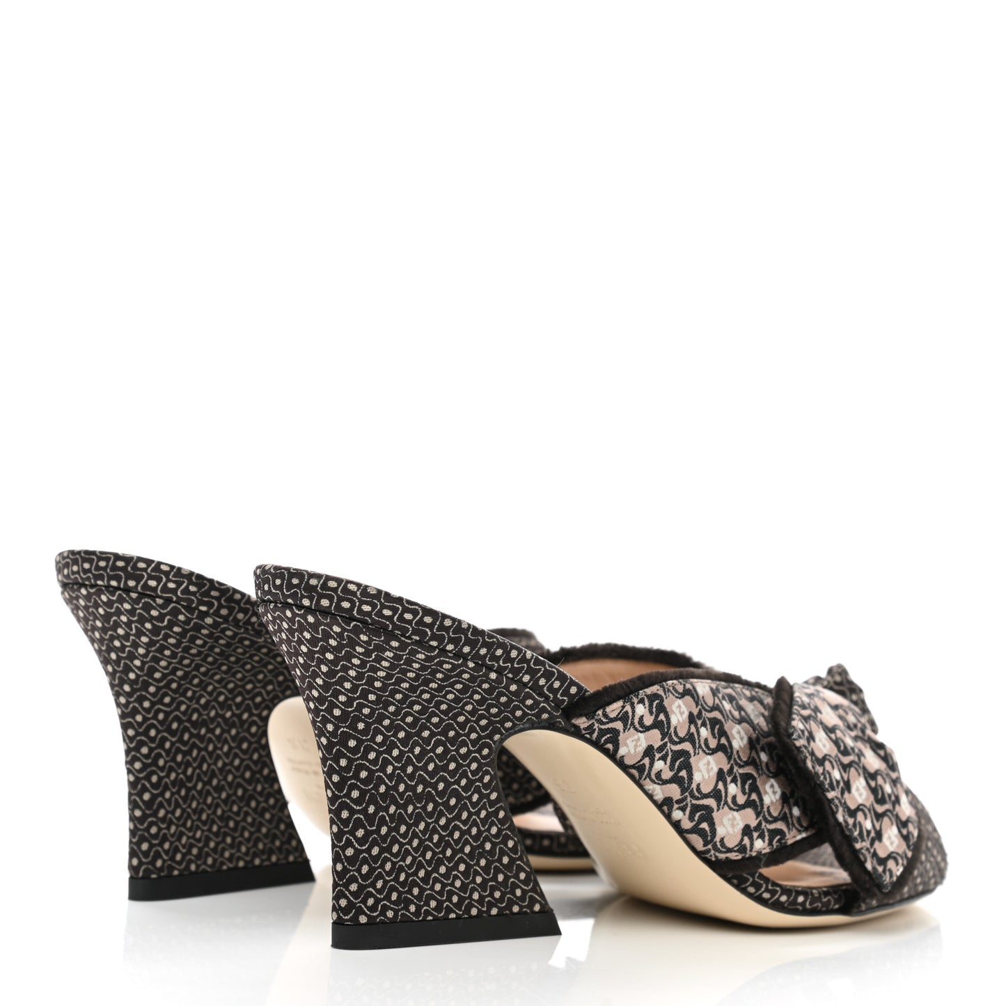 Jacquard FF Fabric Ffreedom Mules 36 Black
