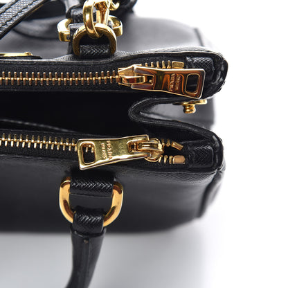 Prada Saffiano Lux Micro Galleria Double Zip Tote Black 15 of 19