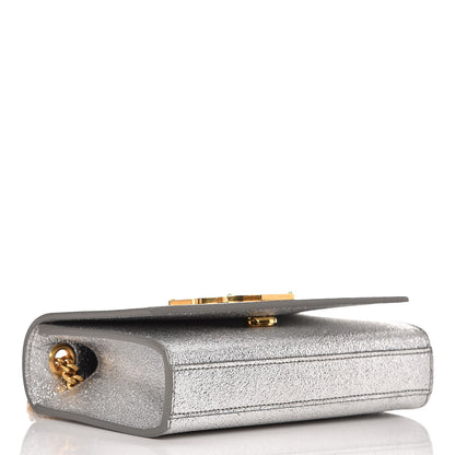 Saint Laurent Metallic Calfskin Small Classic Monogram Kate Satchel Pale Gold 4 of 6