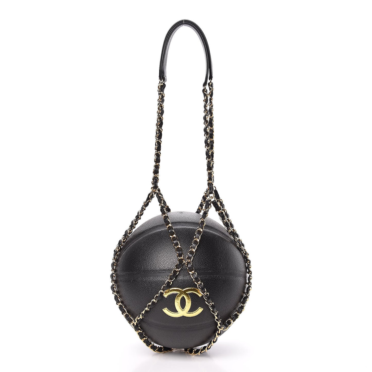 Lambskin Chain Net and Basketball Black Dark Gold