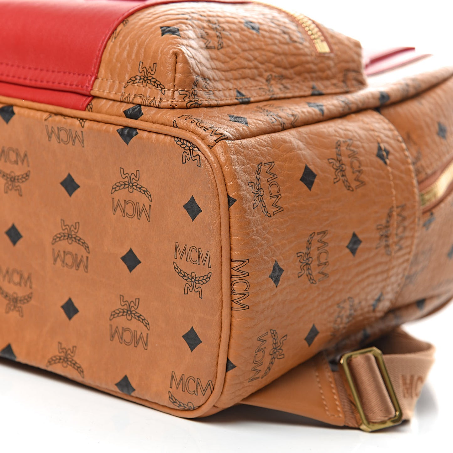 Visetos Small Stark Logo Stripe Backpack Cognac Red