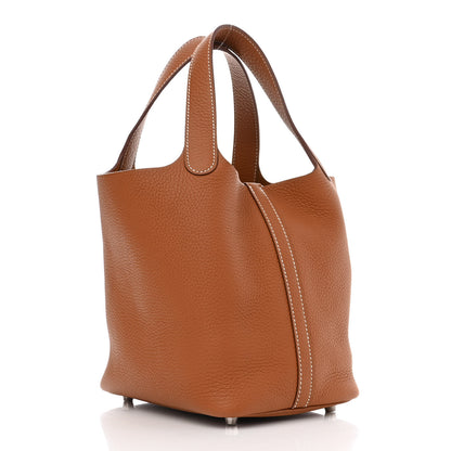 Hermes Taurillon Clemence Picotin Lock 18 PM Gold 3 of 11