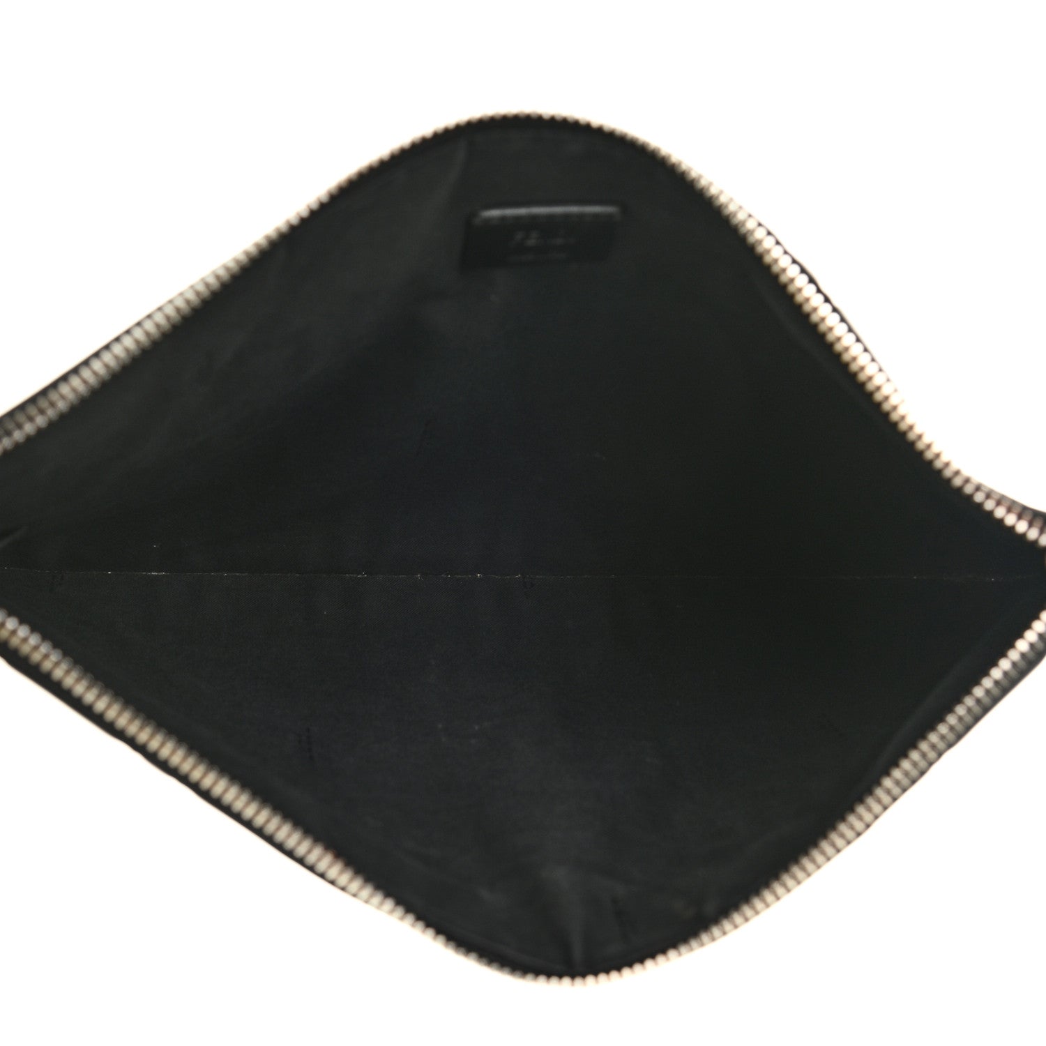 Fendi Vitello FF 1974 Embossed Pouch Maya Black 5 of 10