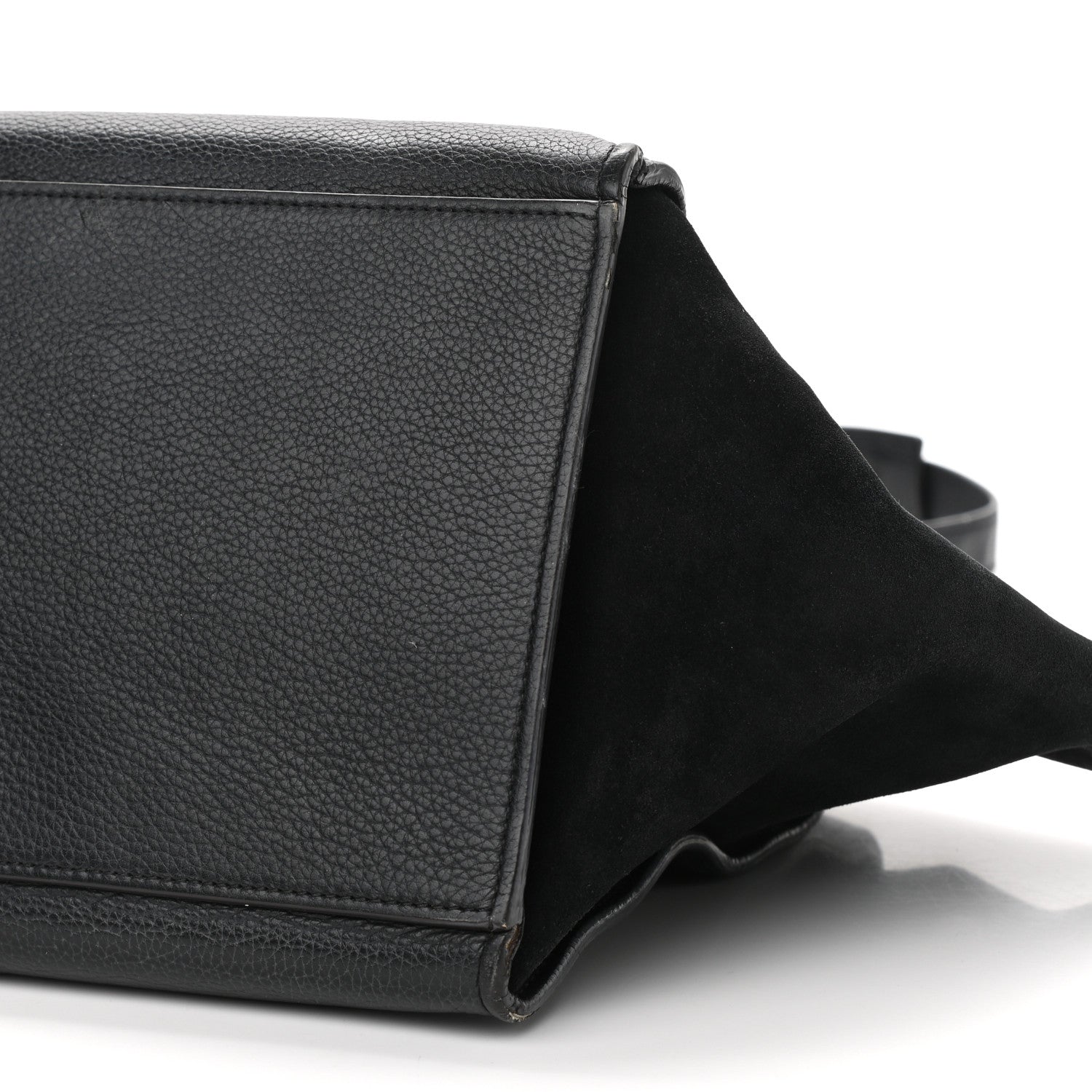 Celine Drummed Calfskin Suede Medium Trapeze Black 10 of 12