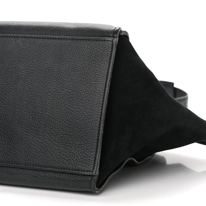 Celine Drummed Calfskin Suede Medium Trapeze Black 10 of 12