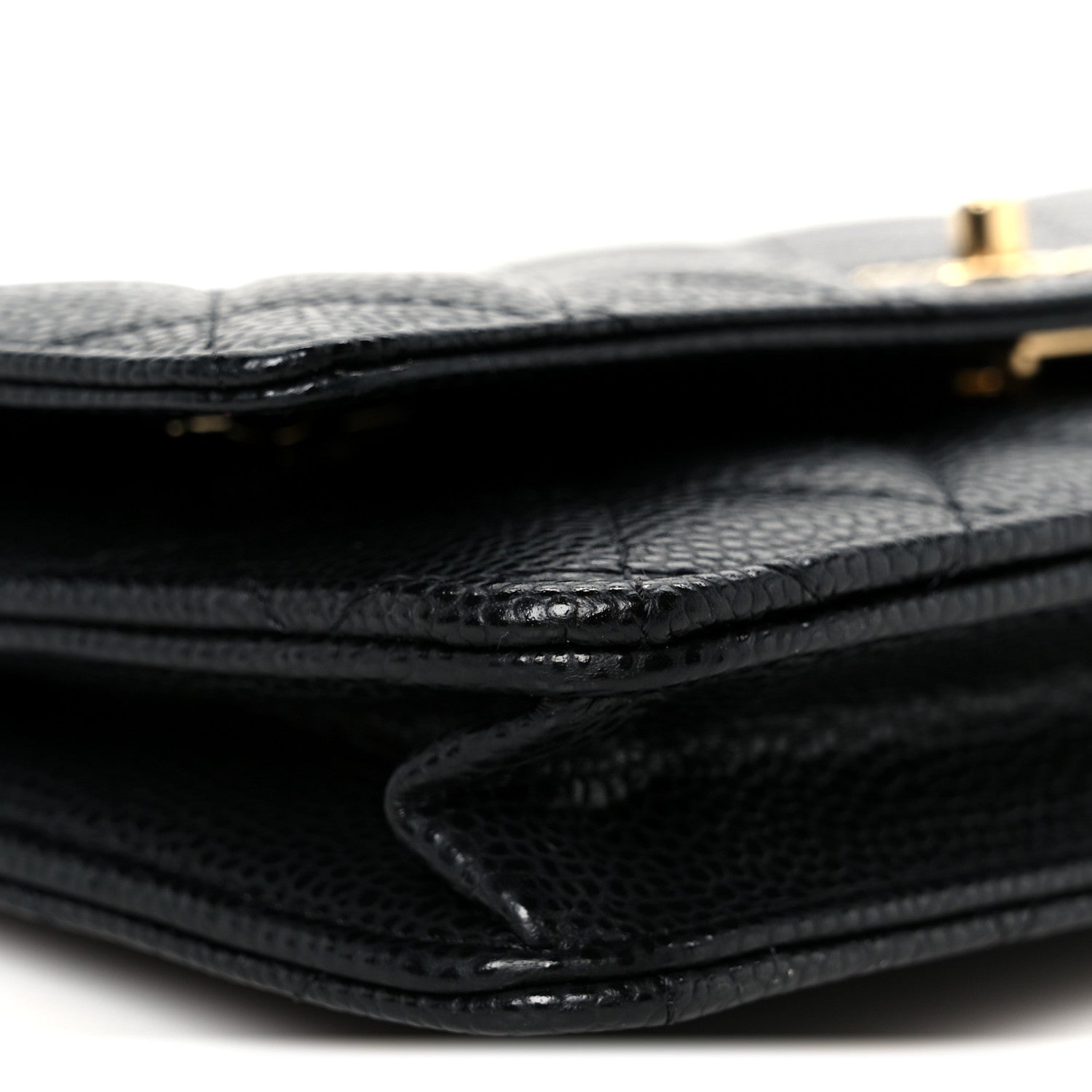 Chanel Caviar Quilted CC Turnlock Wallet On Chain WOC Black 10 of 11
