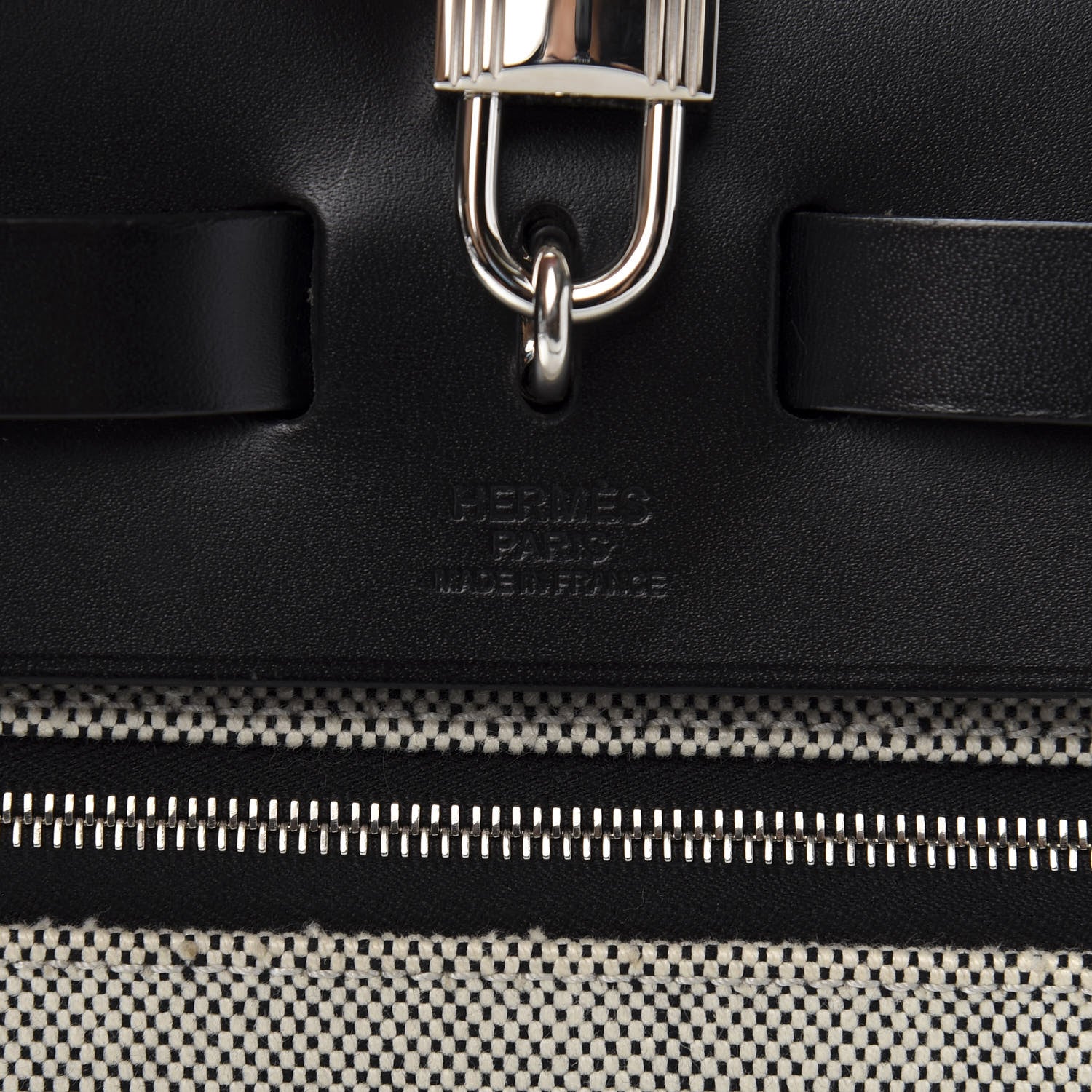 Hermes Toile H Berline Vache Hunter Herbag Zip PM 31 Black Ecru 11 of 14