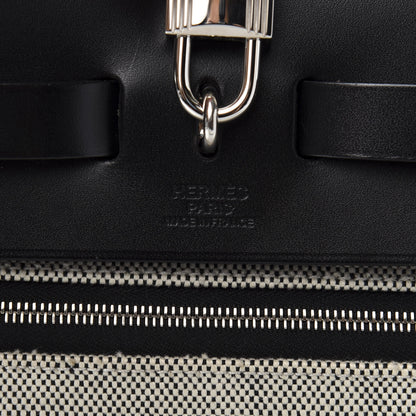 Hermes Toile H Berline Vache Hunter Herbag Zip PM 31 Black Ecru 11 of 14