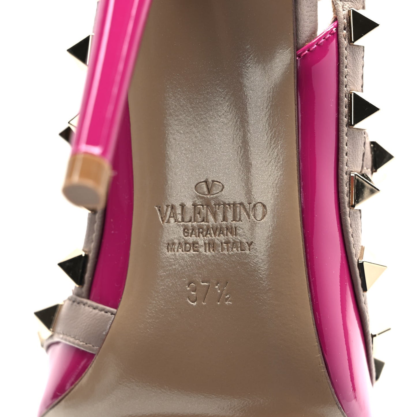 Patent Nappa Rockstud Ankle Strap 100mm Pumps 37.5 Rose Violet Poudre