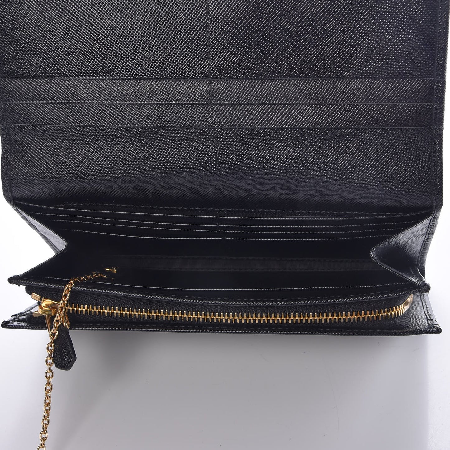 Saffiano Continental Flap Wallet Black