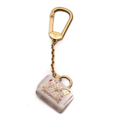 Louis Vuitton Resin Inclusion Speedy Bag Charm Key Chain Beige 1 of 3