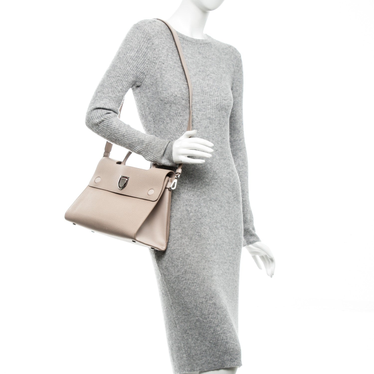 Christian Dior Grained Calfskin Medium Diorever Flap Tapioca 2 of 14