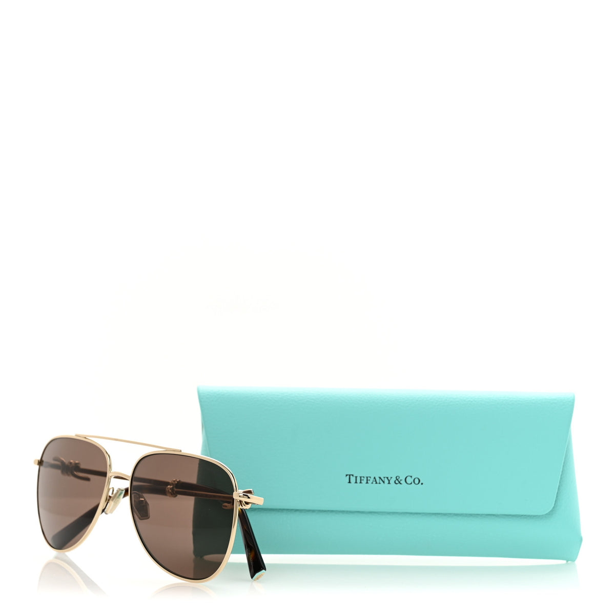 Tiffany Metal Knot Aviator Sunglasses TF3116 Pale Gold 9 of 9