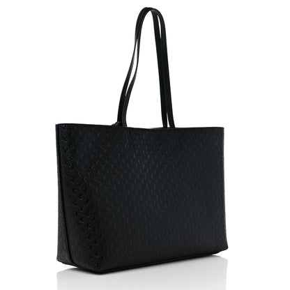 Jimmy Choo Calfskin Monogram Embossed Nine2Five East West Tote Black 4 of 15