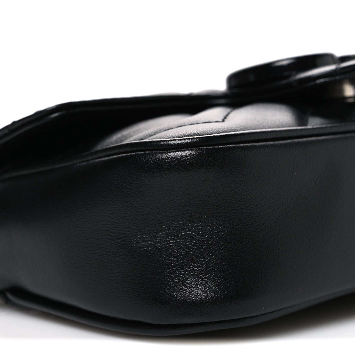 Gucci Calfskin Matelasse Monochrome GG Marmont Chain Belt Bag Black 9 of 10