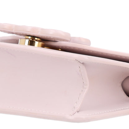 Celine Shiny Calfskin Triomphe Card Holder on Chain Poudre 9 of 9