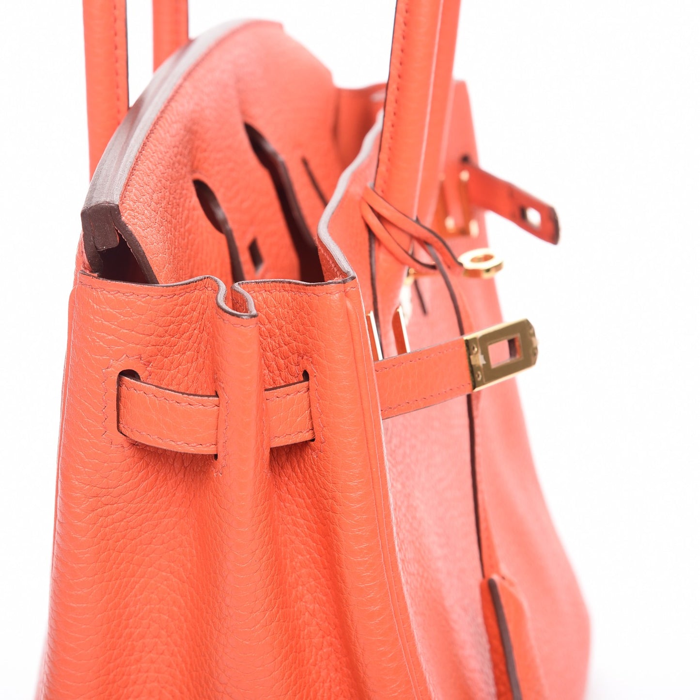Taurillon Clemence Birkin 25 Orange Poppy