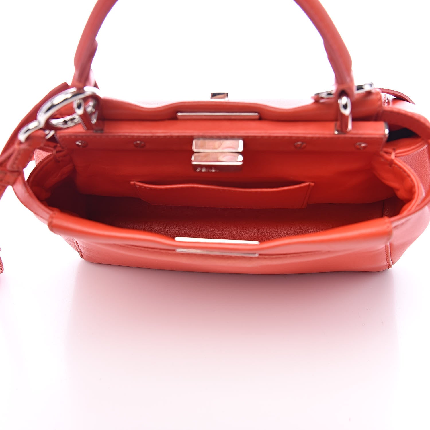 Fendi Nappa Mini Peekaboo Iconic Satchel Papavero 5 of 16