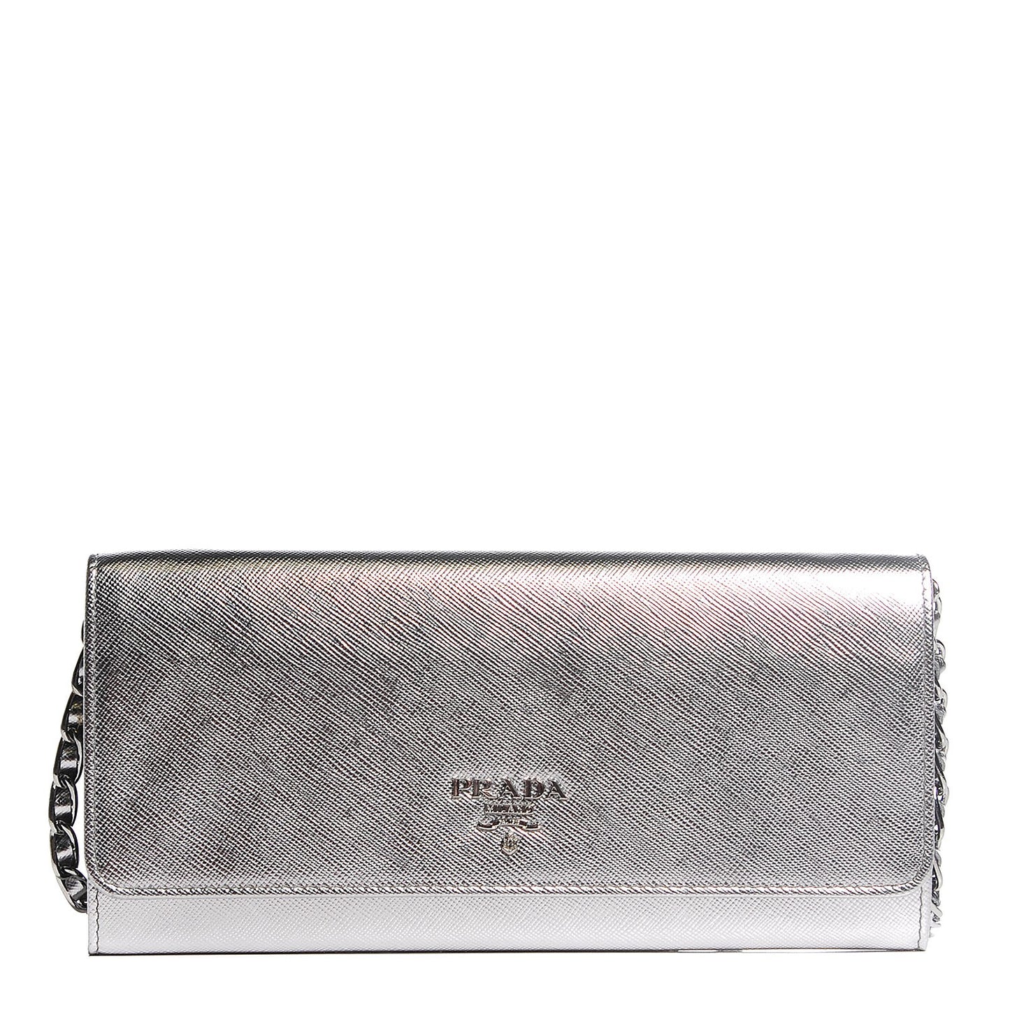 Saffiano Metal Oro Chain Wallet Cromo