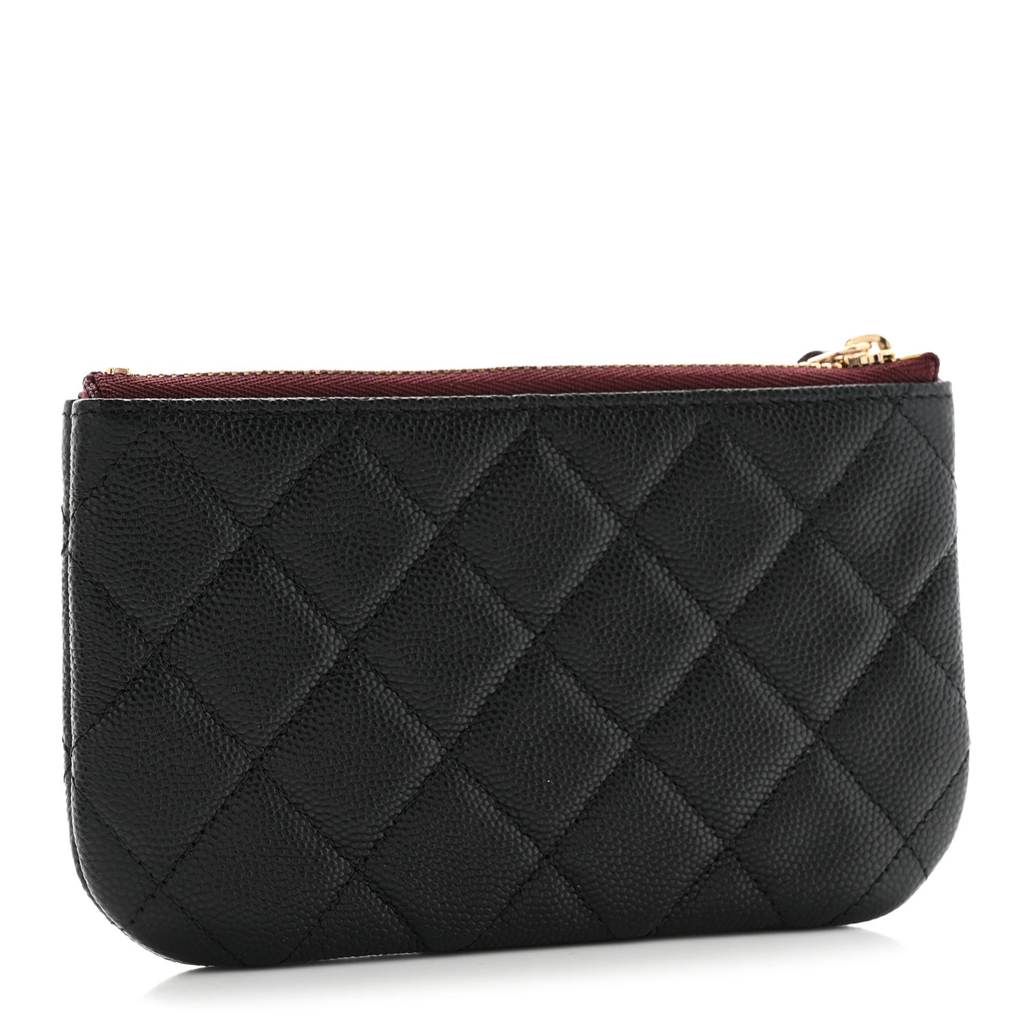 Caviar Quilted Small Cosmetic Case Black