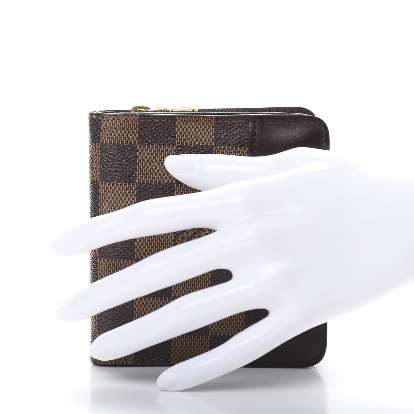 Damier Ebene Zippe Zipped Compact Wallet