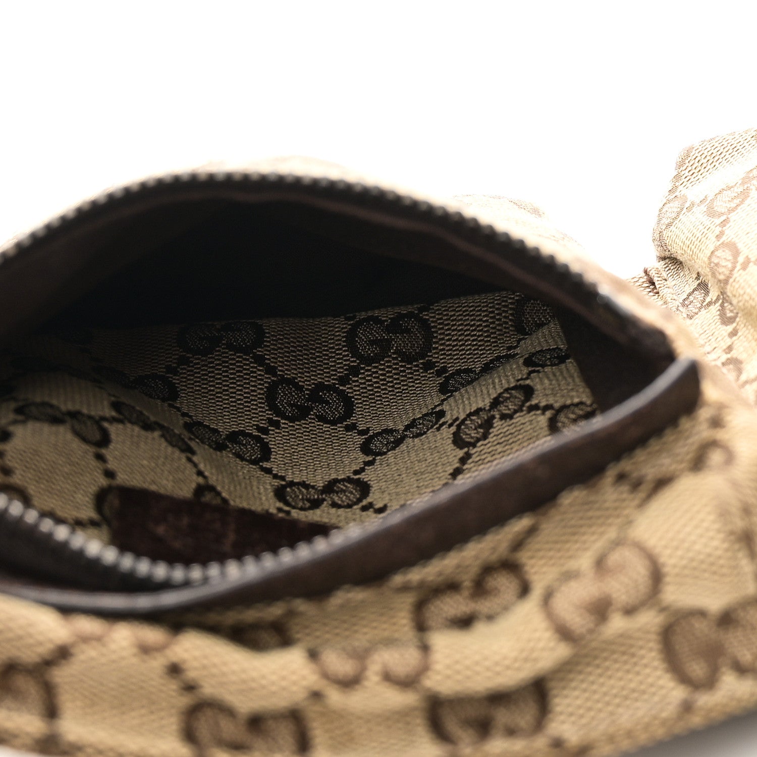 Gucci GG Monogram Double Pocket Belt Bag Dark Brown 7 of 13