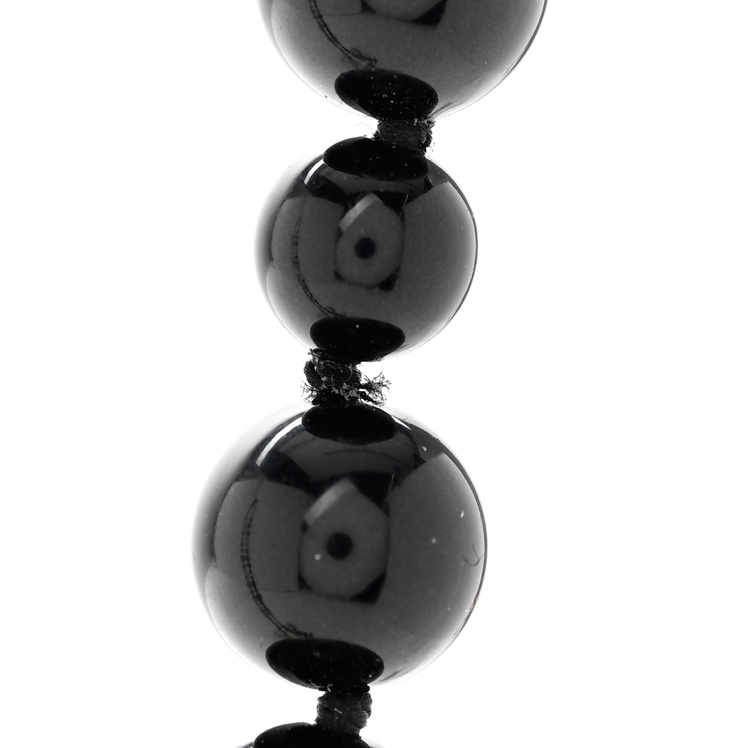 Chanel Pearl Beaded CC Long Necklace Black White 7 of 9