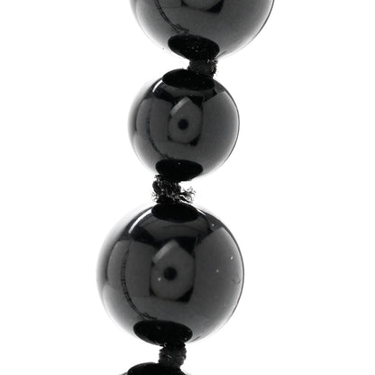 Chanel Pearl Beaded CC Long Necklace Black White 7 of 9