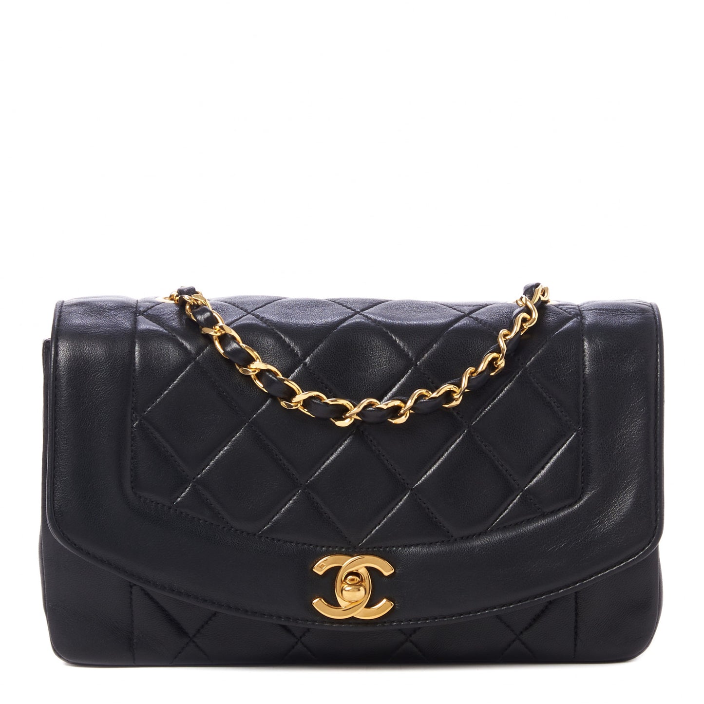 Lambskin Quilted Small Single Flap Black