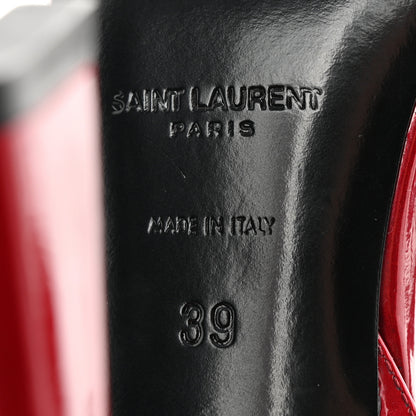 Saint Laurent Calfskin Patent Ankle Strap Sandals 39 Tibet Red 6 of 13