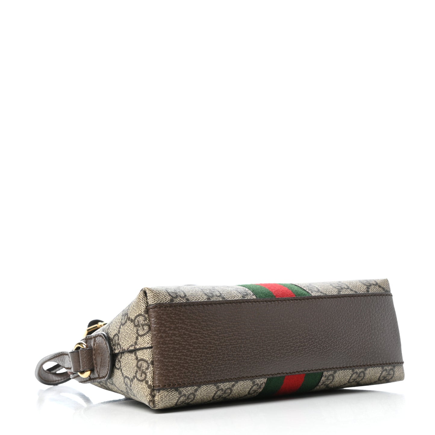 GG Supreme Monogram Textured Dollar Calfskin Web Small Ophidia Dome Shoulder Bag Beige Ebony New Acero