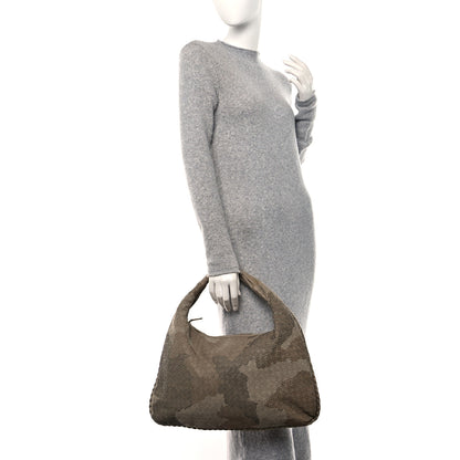 Bottega Veneta Nappa Intrecciato Camo Embroidered Large Veneta Hobo Taupe 2 of 10