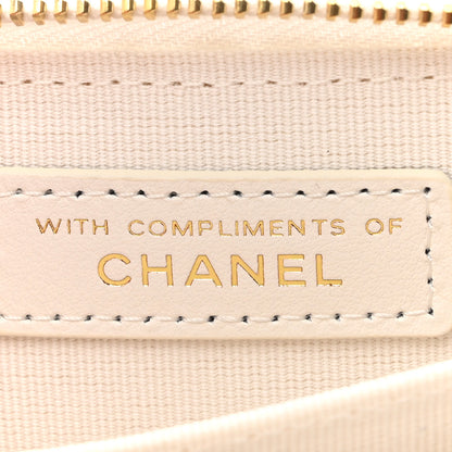 Chanel Tweed Quilted Bow Flap Card Holder On Chain White 7 of 12