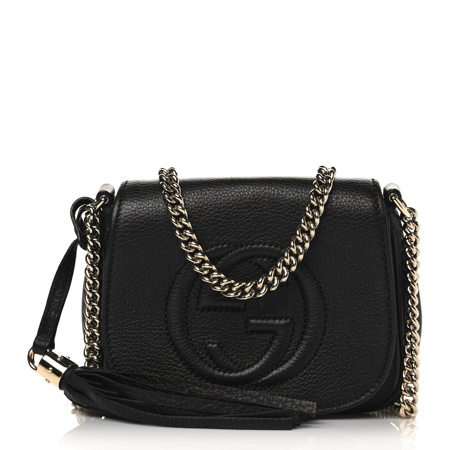 Gucci Pebbled Calfskin Small Soho Flap Crossbody Black 1 of 8