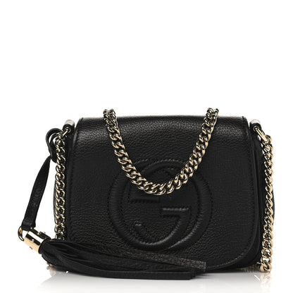Gucci Pebbled Calfskin Small Soho Flap Crossbody Black 1 of 8