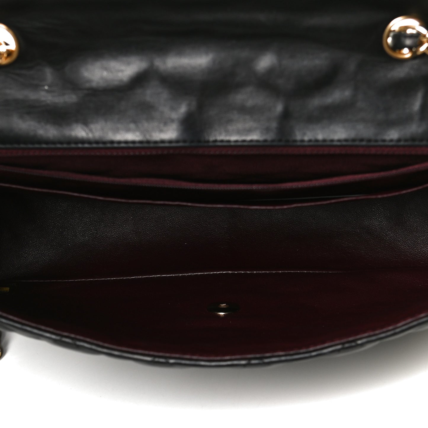 Lambskin Quilted Jumbo Single Flap Black