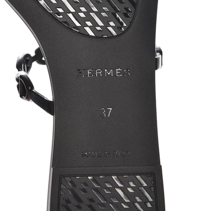 Hermes Rubber Chaine d'Ancre Rivage Sandals 37 Black 6 of 9