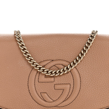 Gucci Pebbled Calfskin Medium Soho Flap Crossbody Camelia 8 of 11