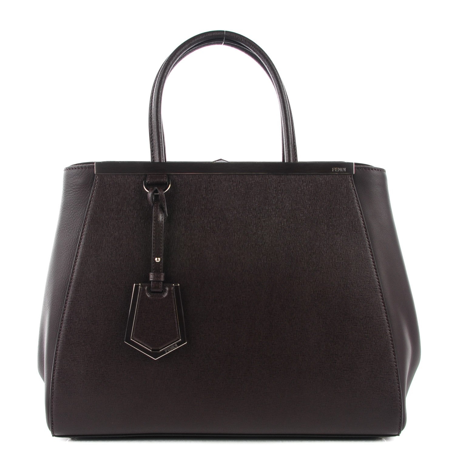 Fendi Vitello Elite Regular 2Jours Tote Caffe Noir 1 of 11