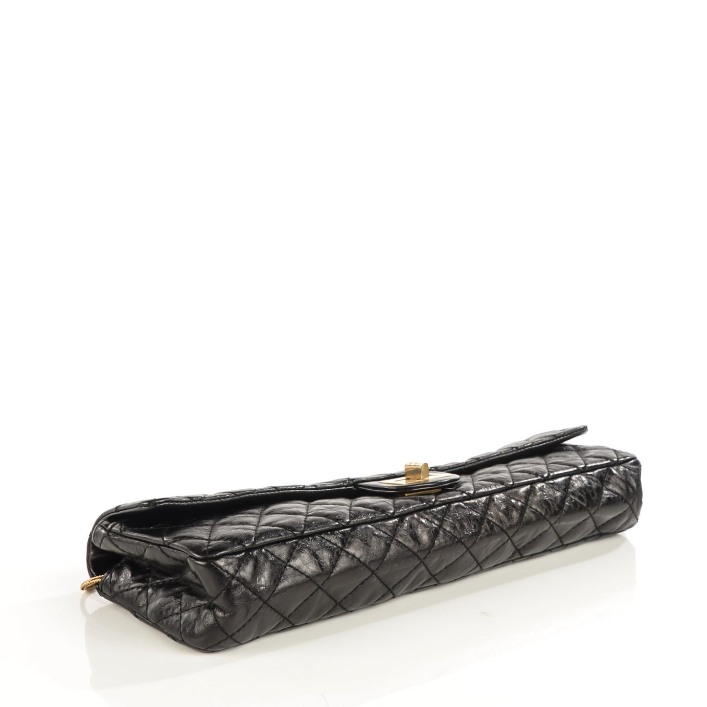 Glazed Calfskin 2.55 Reissue East West Clutch Black
