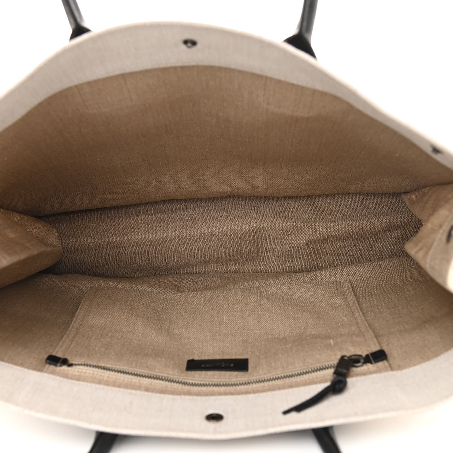Saint Laurent Linen Calfskin Rive Gauche Tote Optic White 5 of 11