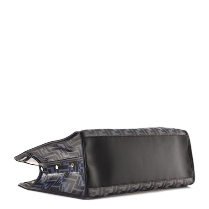 Fendi Mesh Vitello Century FF 1974 Medium Peekaboo Defender Cover Azzurro Black Ebano 3 of 5