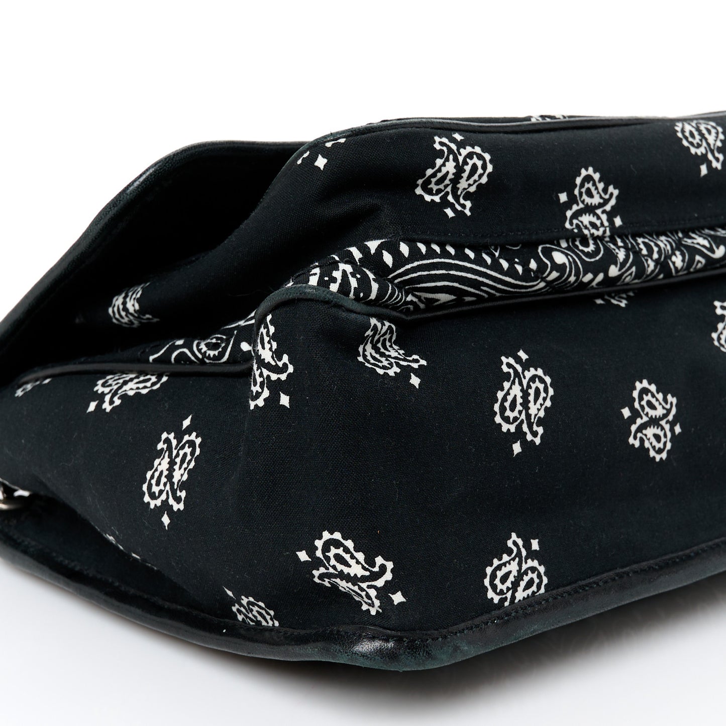Cotton Bandana Monogram Medium Niki Chain Satchel Black White